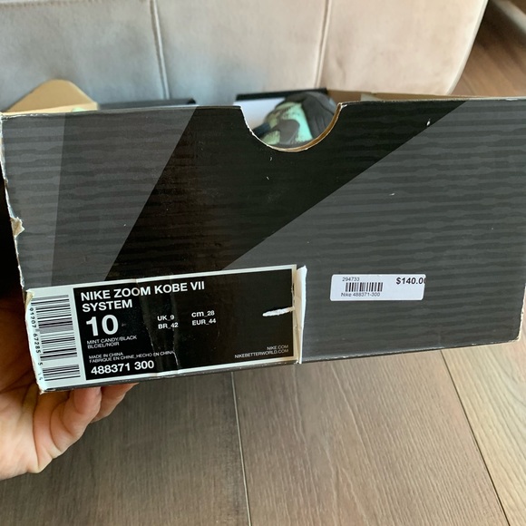 2012 Zoom Kobe 7 System 'Mint Poison Dart Frog', size 10 - Picture 5 of 6